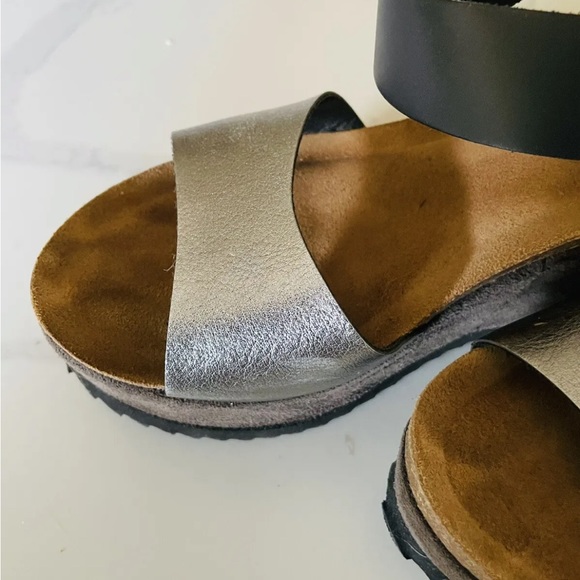 Chocolat Blu Miani Brown Suede and Silver Wedge Sandals, excellent condition 7 - Picture 8 of 11